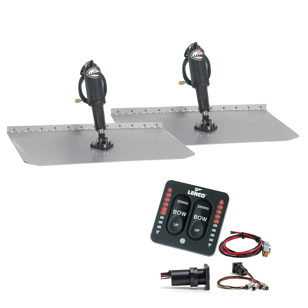 Lenco Marine 12" x 12" Standard Trim Tab Kit w/LED Integrated Switch Kit 12V