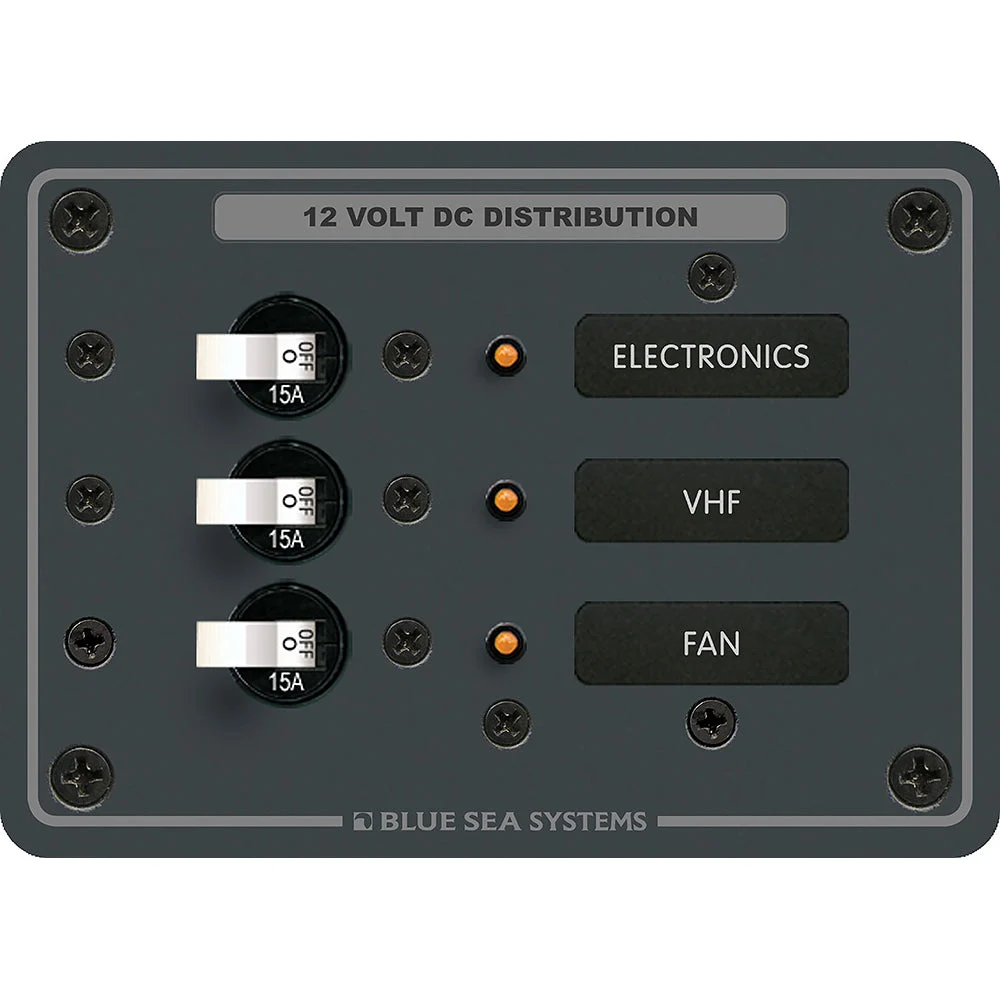 Blue Sea Systems 8025 DC 3 Position Breaker Panel - White Switches – Marine Electrical Replacement Part