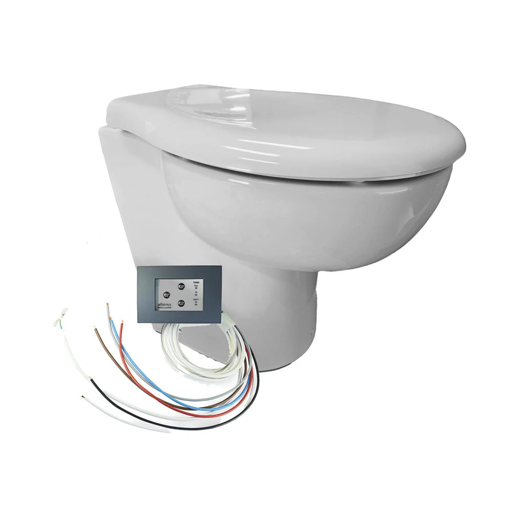 Albin Group Ultra Slim Premium Standard 12V Toilet – Marine Boat Replacement Part