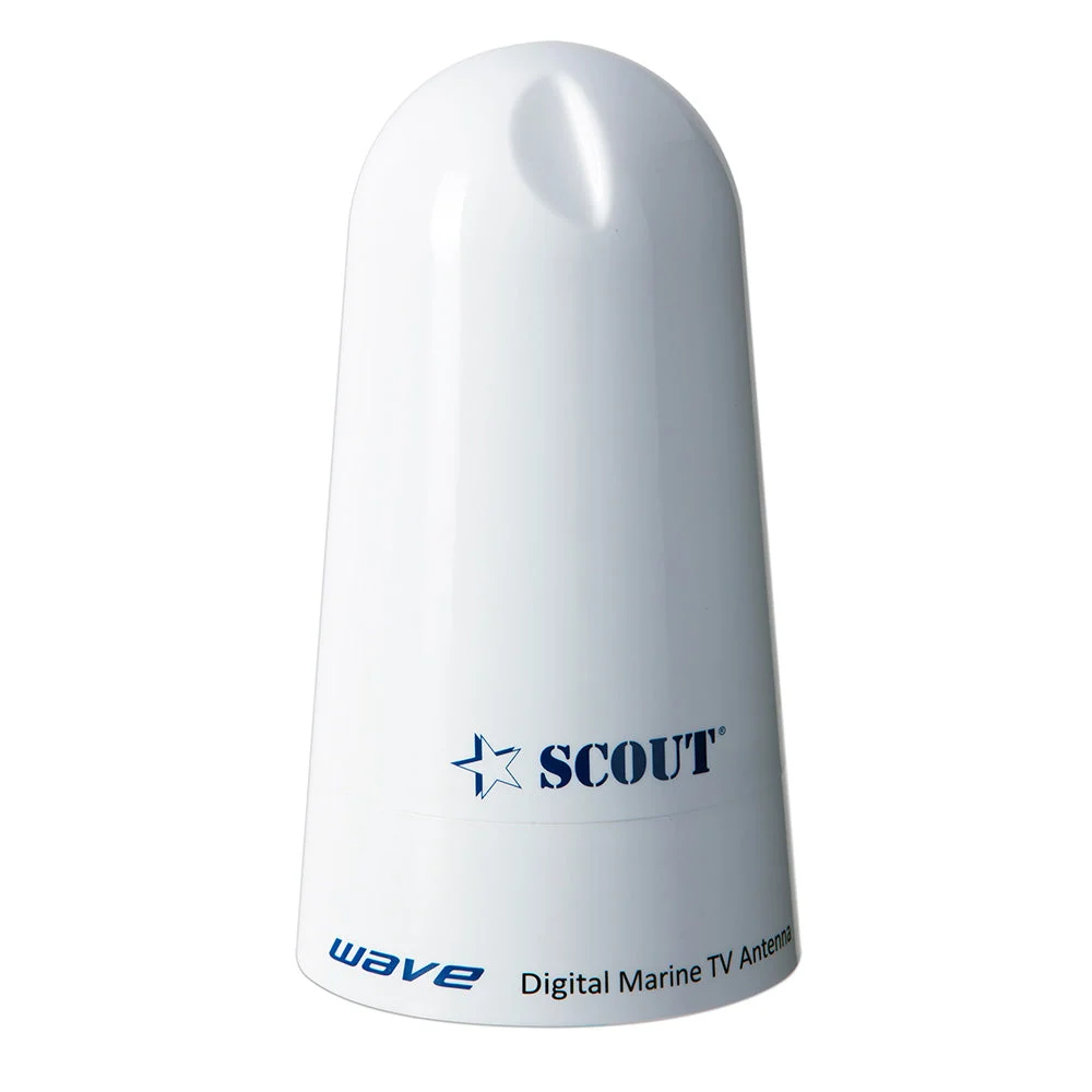 Scout Wave 4" White TV Antenna Omnidirectional 25dB Gain w/10M, 75 ohms, Cable – Marine Electrical Replacement Part