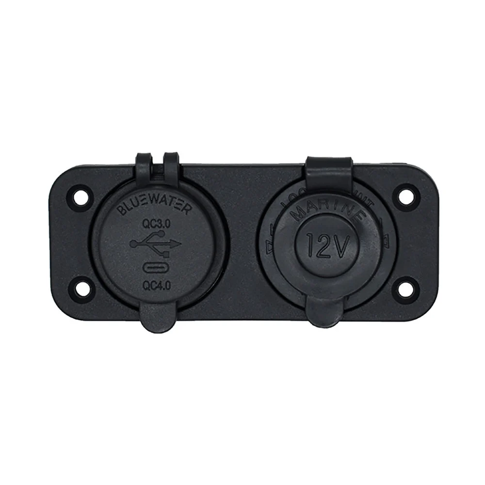 Bluewater Round Dual USB/USB-C Charger – Marine Electrical Replacement Part