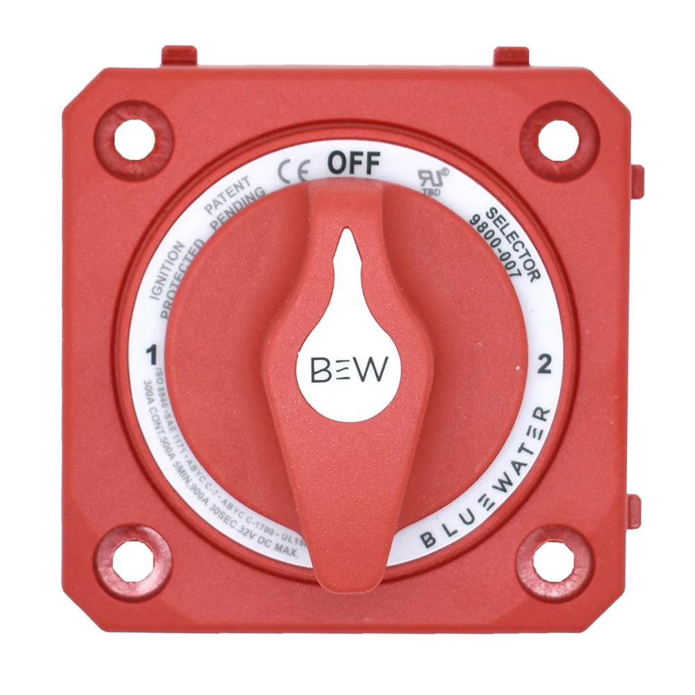 Bluewater Off/1/2/Both Battery Switch - Panel Mount - Red – Marine Boat Replacement Part
