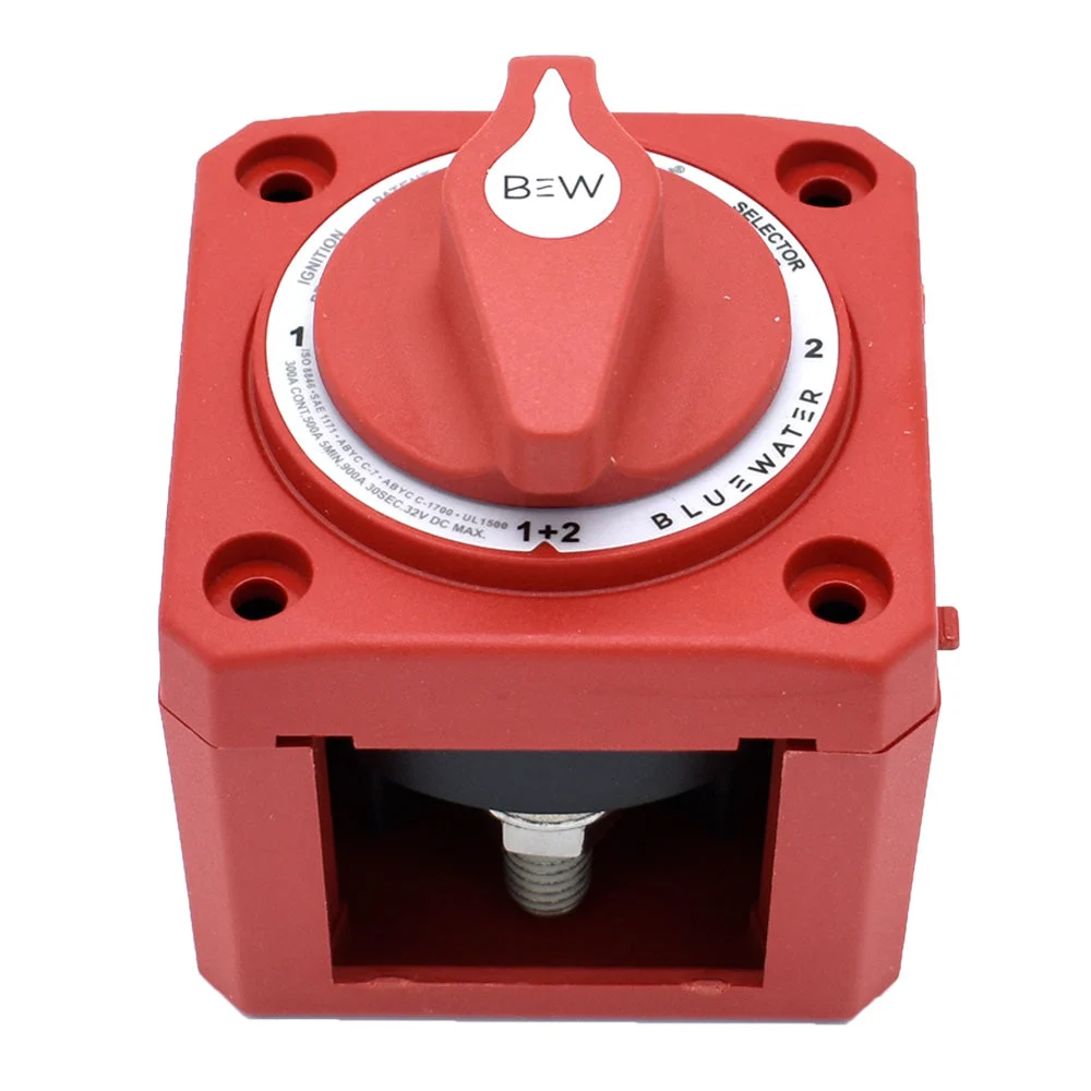Bluewater Off/1/2/Both Battery Switch - Surface Mount - Red – Marine Boat Replacement Part