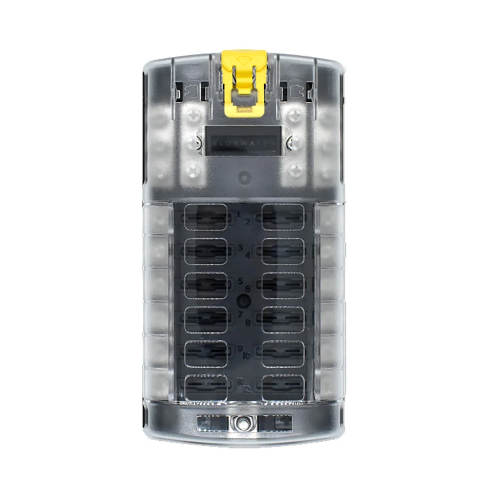 Bluewater 12 Position Fuse Block ATC w/Yellow Slide – Marine Electrical Replacement Part