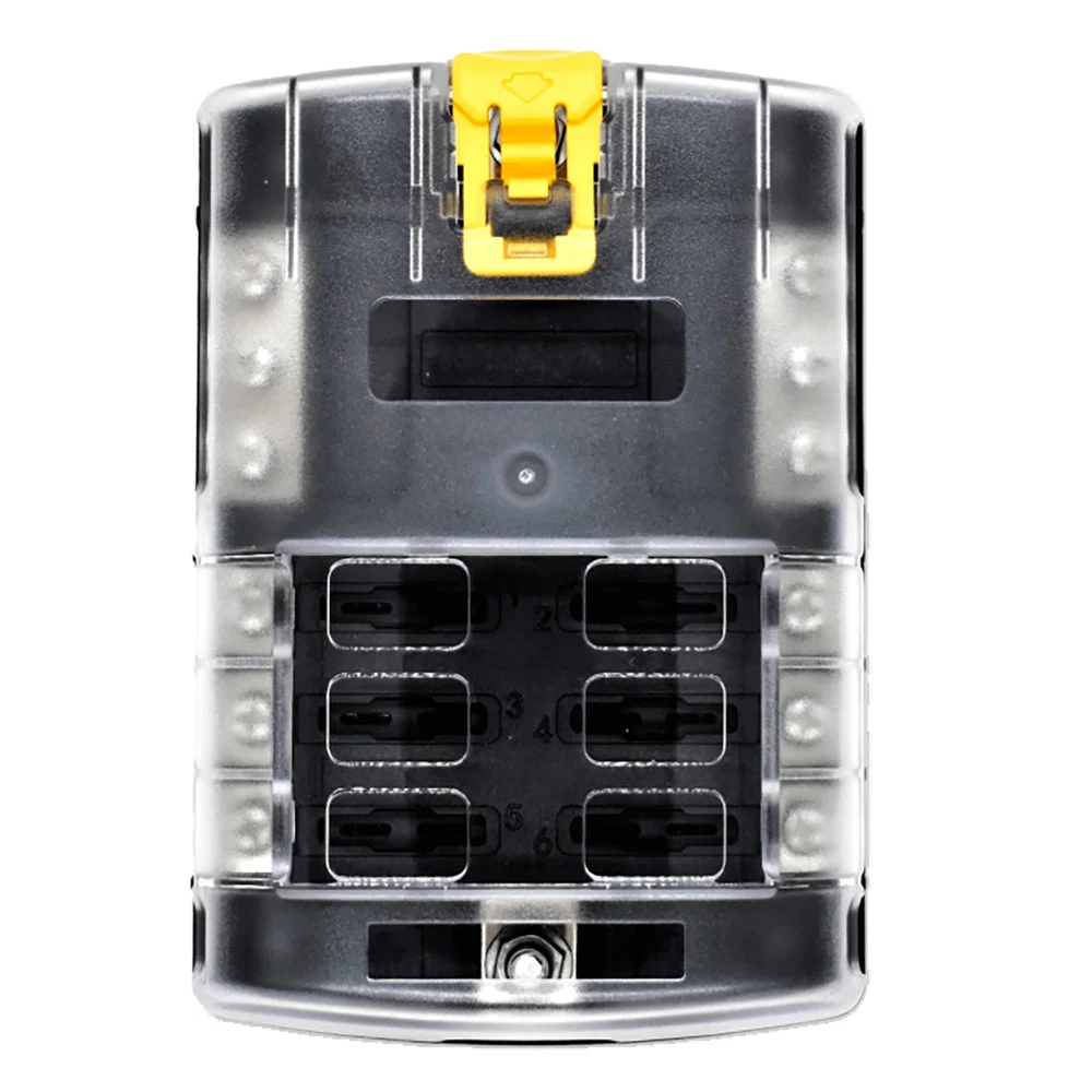 Bluewater 6 Position Fuse Block ATC w/Yellow Slide – Marine Electrical Replacement Part
