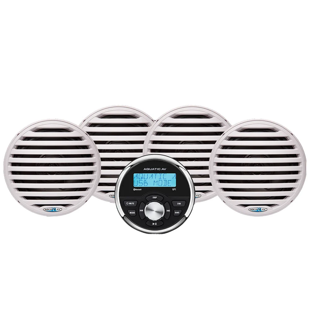 Aquatic AV Economy Gauge Stereo/Speakers Kit - White – Marine Boat Replacement Part