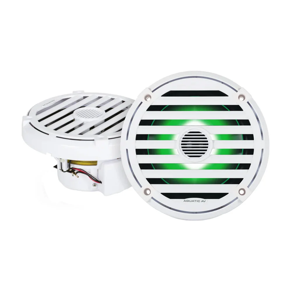 Aquatic AV ELITE 6.5" RGB Speakers - White - Pair – Boat Pump & Plumbing Part