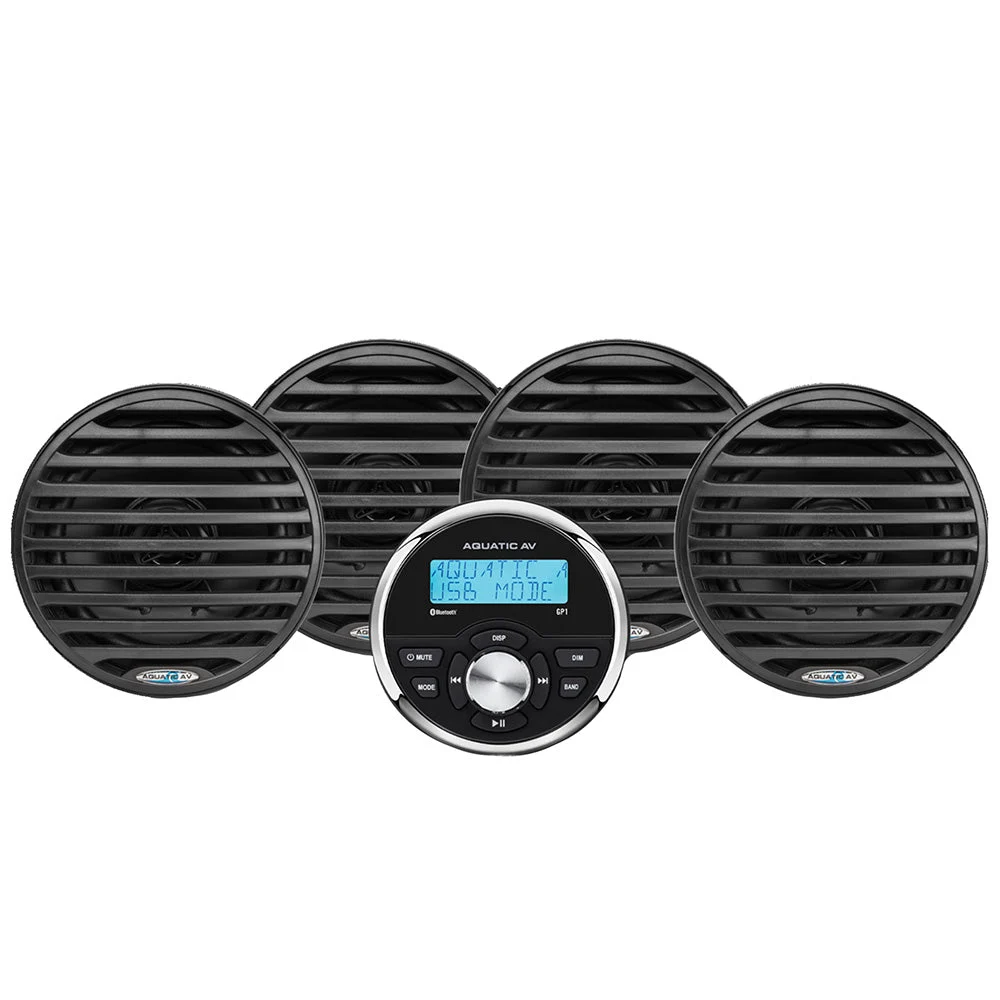 Aquatic AV Economy Gauge Stereo/Speakers Kit - Black – Marine Boat Replacement Part