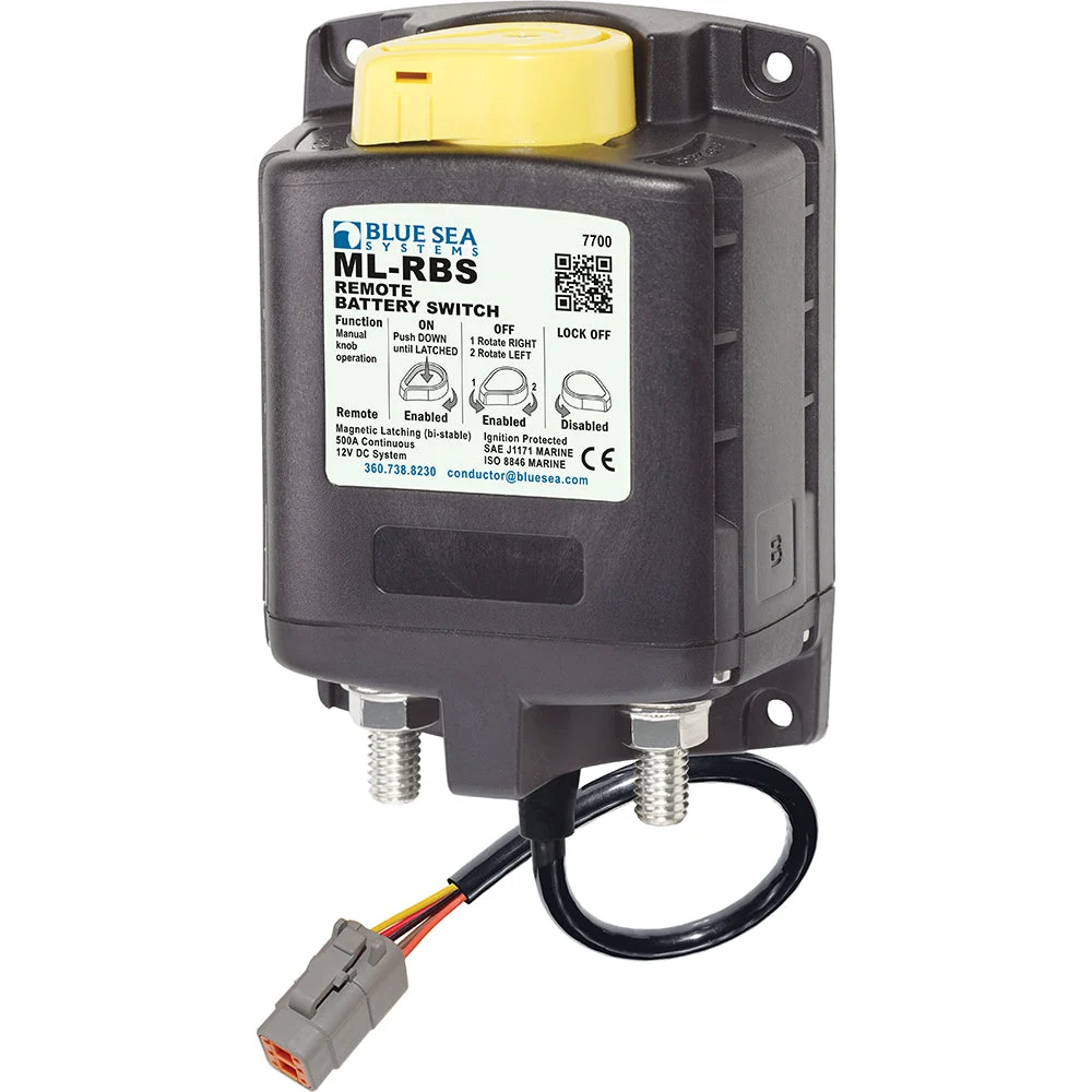 Blue Sea Systems 7700100 ML Solenoid 12V 500A w/Manual Control & Deutsch Connector – Marine Boat Replacement Part