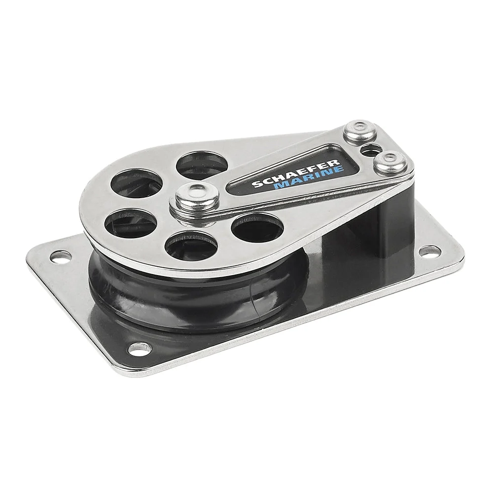 Schaefer Marine Schaefer Series 5 Flat Base Cheek Block - Stainless Steel Cheeks