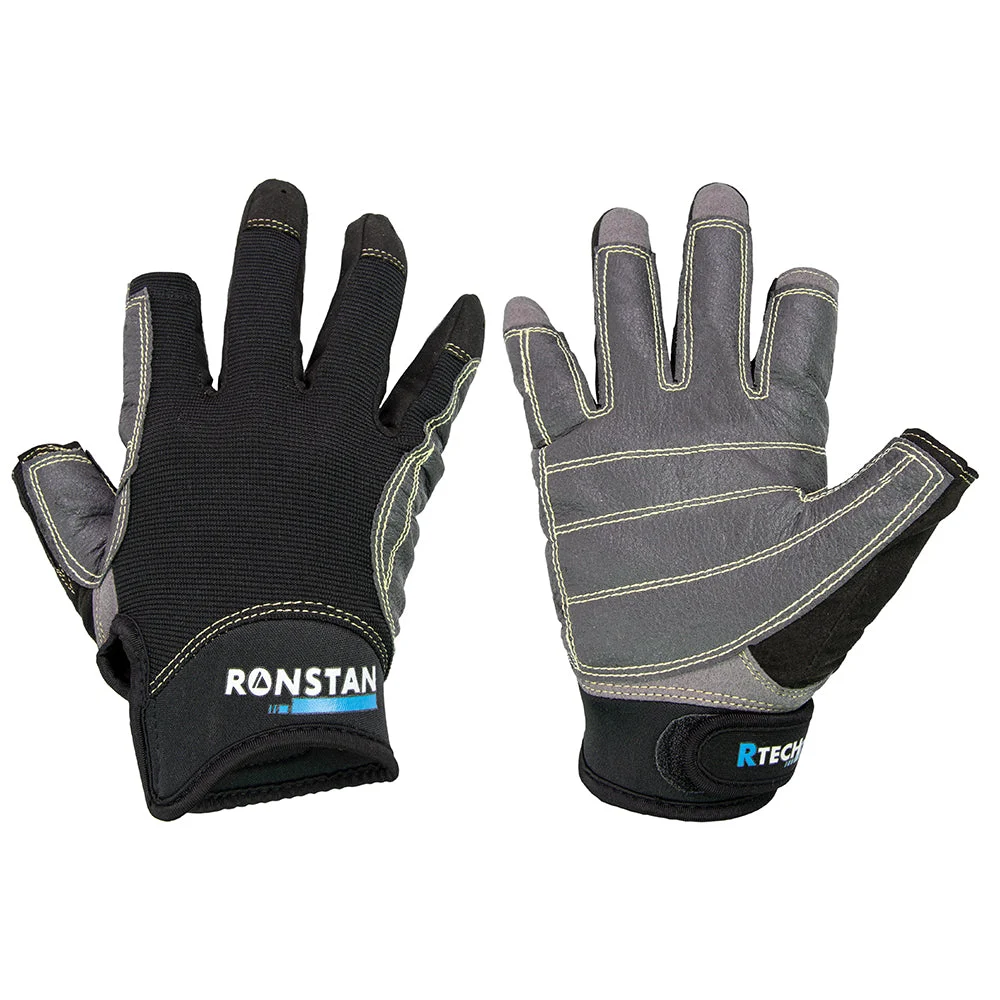Ronstan Sticky Race Gloves - 3-Finger - Black - M – Marine Boat Replacement Part