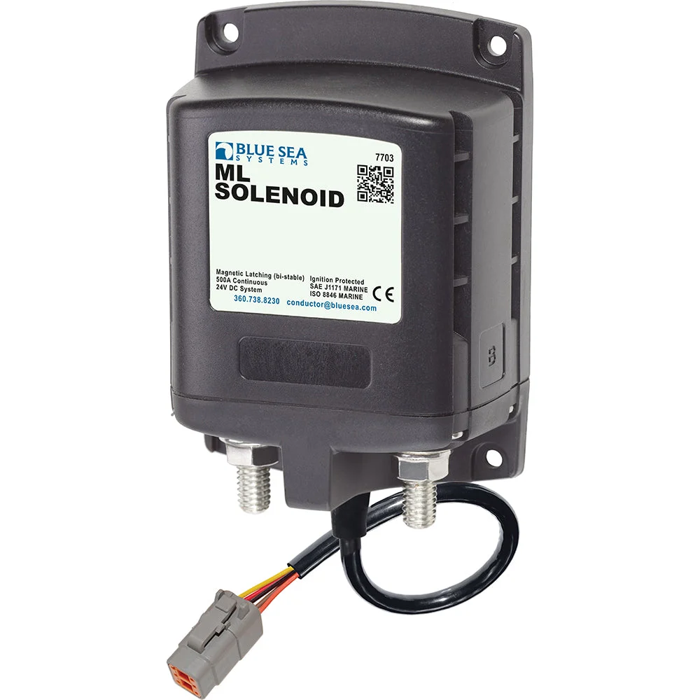 Blue Sea Systems 7703100 ML Solenoid 24V 500A w/Deutsch Connector – Marine Boat Replacement Part