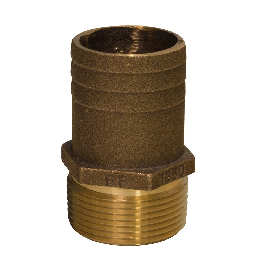 Groco 1/2" NPT x 3/4" Bronze Full Flow Pipe to Hose Straight Fitting – Boat Pump & Plumbing Part