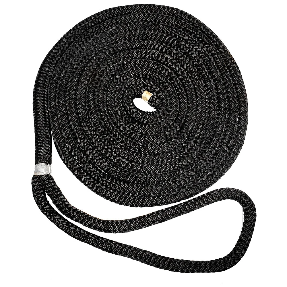New England Ropes 1/2" Double Braid Dock Line - Black - 25' – Marine Boat Replacement Part