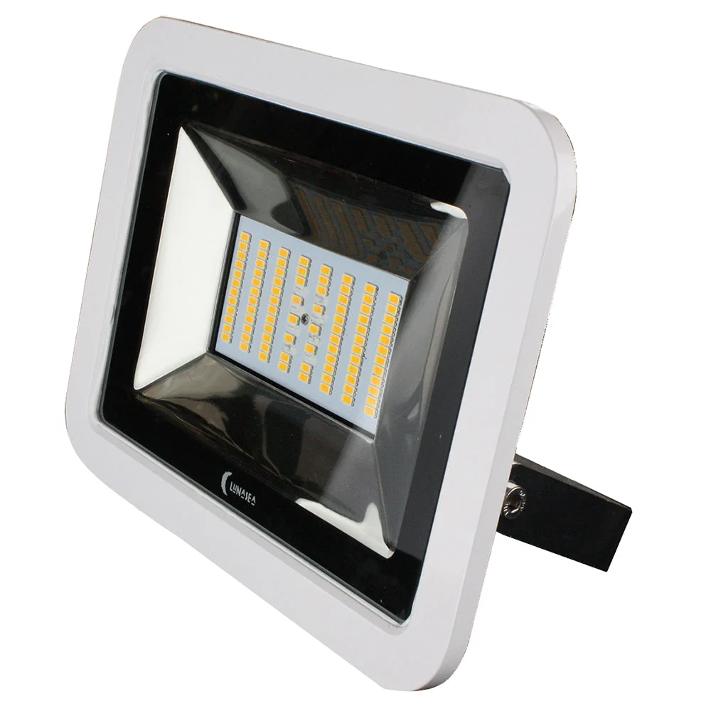 Lunasea Lighting Lunasea 35W Slimline LED Floodlight, 12/24V, Cool White, 4800 Lumens, 3' Cord - White Housing – Marine Boat Replacement Part