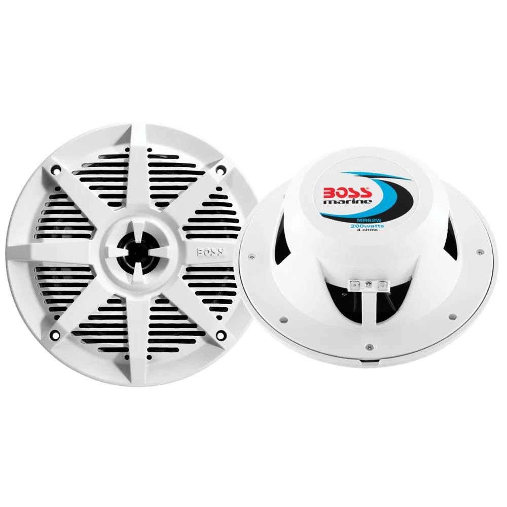 Boss Audio 6.5" MR62W Speaker - White - 200W – Marine Boat Replacement Part