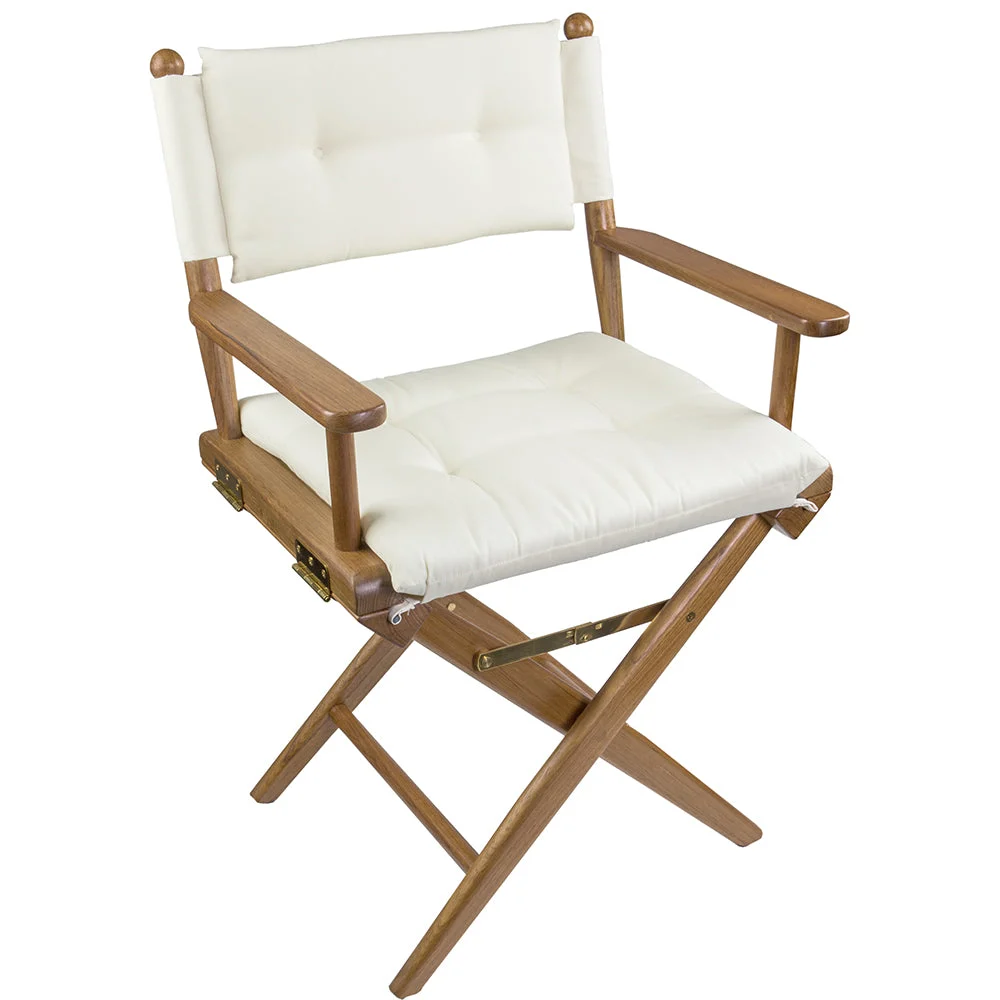 Whitecap Director's Chair w/Cream Cushion - Teak – Marine Boat Replacement Part