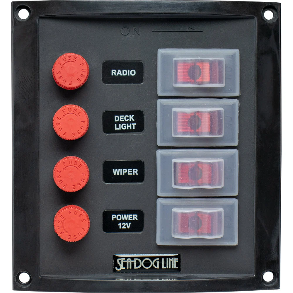 Sea-Dog Splash Guard Switch Panel Vertical - 4 Switch – Marine Boat Replacement Part
