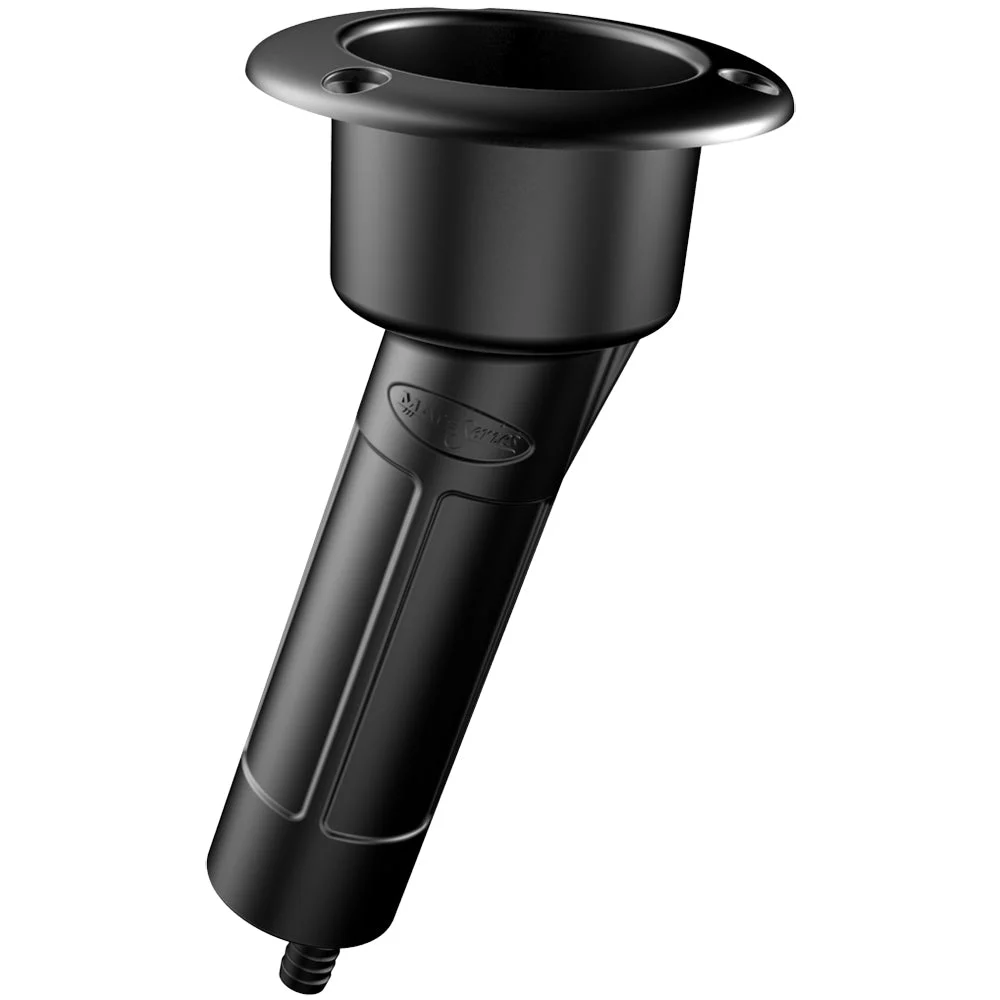 Mate Series Plastic 15° Rod & Cup Holder - Drain - Round Top - Black – Marine Boat Replacement Part