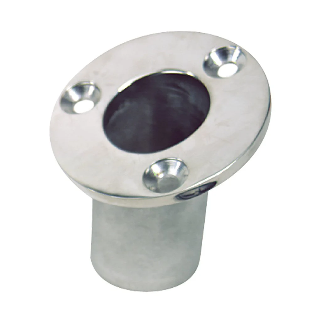 Sea-Dog Flush Mount Flagpole Socket - 25° - 1-1/4" ID - 316 Stainless Steel – Marine Boat Replacement Part