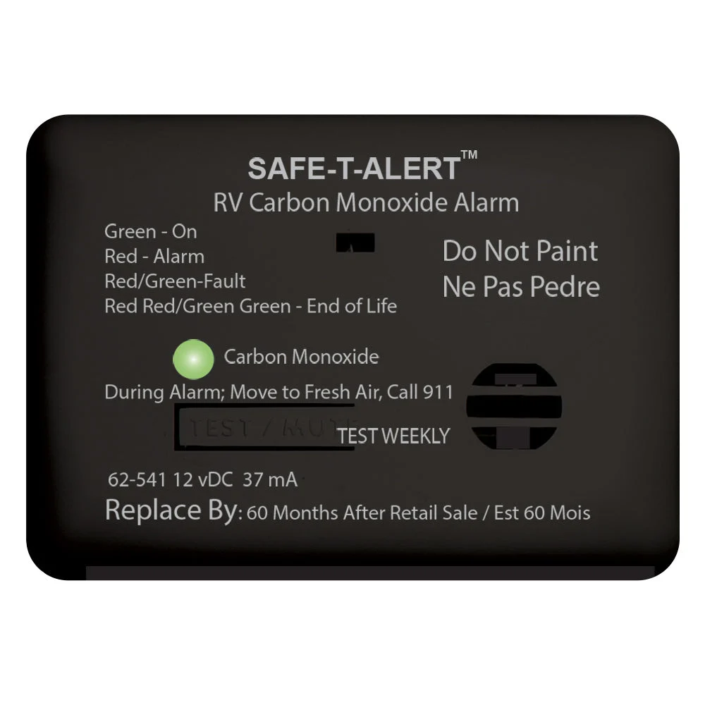 Safe-T-Alert 62 Series Carbon Monoxide Alarm - 12V - RV Surface Mount - Black – Marine HVAC Replacement Part