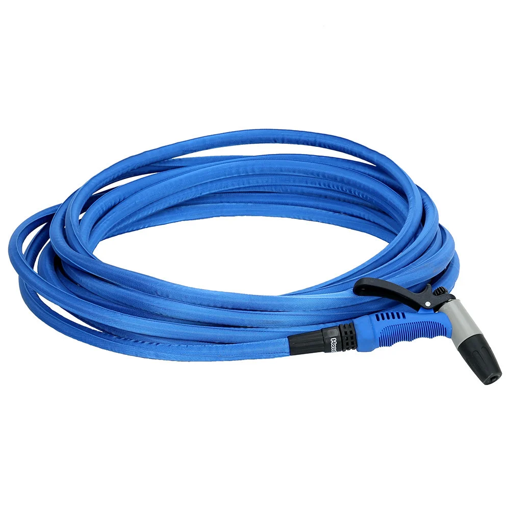 HoseCoil 75' Blue Flexible Hose Kit with Rubber Tip Nozzle – Marine Boat Replacement Part