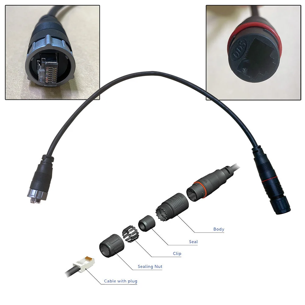 Furuno RJ45 to HUB102 Cable 0.5M Waterproof RJ45 (M) to RJ45 Adapter – Marine Electrical Replacement Part