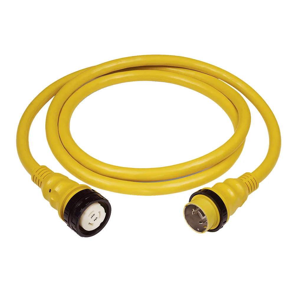 Marinco 50 AMP 125V Shore Power Cable - 75' - Yellow – Marine Electrical Replacement Part
