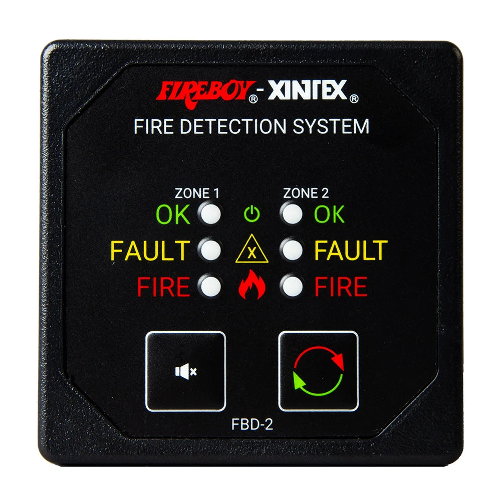 Fireboy-Xintex Two Zone Detection & Alarm Panel - 2-5/8" Display - 12/24V DC – Marine Boat Replacement Part