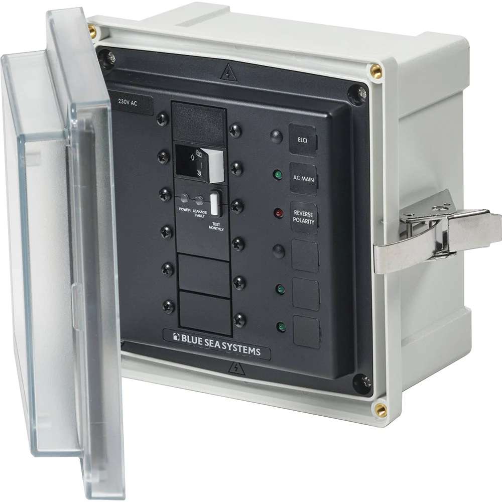 Blue Sea Systems 3123 - SMS Panel Enclosure w/ELCI (32A) & 3 Blanks - 230V AC – Marine Boat Replacement Part