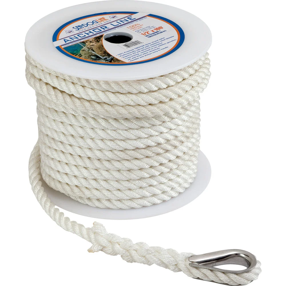 Sea-Dog Twisted Anchor Line 3/8" x 60' - White – Marine Boat Replacement Part