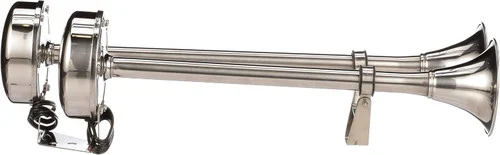 Seachoice Seachoice Stainless Steel Dual Trumpet Horn, Vibration-Free Mounting Pad, 20-3/4 in. Long, 12V 14561