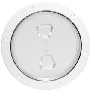 Beckson Marine 8 White/Clear Screw-In Deckplt Dp80-W-C