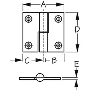 Sea-Dog Line Take Apart H-Hinge 2" 2/Cd 204515-1