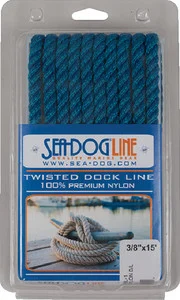 Sea-Dog Line - Twisted Nylon Dl 3/8 X15' Blue - 301110015BL-1