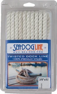 Sea-Dog Line - Dock Line Tws Wh 3/8 X15' 1/pk - 301110015WH-1
