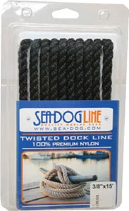 Sea-Dog Line - Twisted Nylon Dl 1/2 X20' Blk - 301112020BK-1