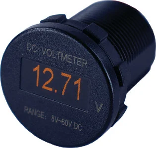 Sea-Dog Line - Round Oled Dc Voltmeter 6v-60v - 421600-1