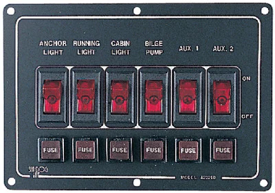 Sea-Dog Line - Switch Panel-horizontal 6 Alum - 422210-1