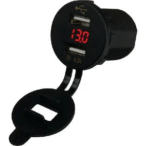 Sea-Dog Line Double USB Socket/Volt-Hidn Dsply 426517-1