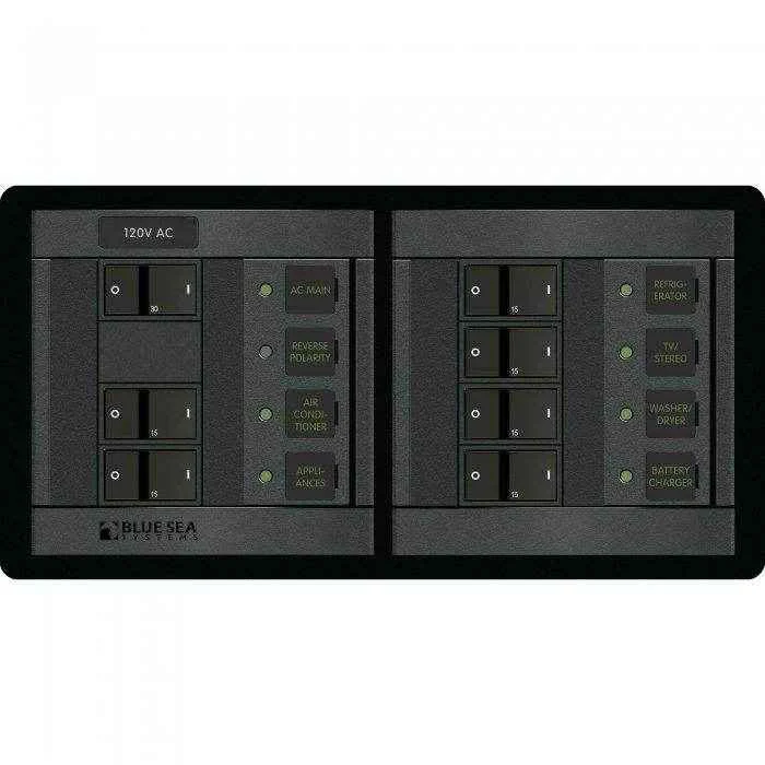360 Panel 120 Volt Ac Main + 6 Positions | Blue Sea 1230