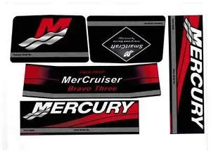 OEM MerCruiser Mercury Bravo 3 III outdrive Decal sticker kit set 37-881760A00