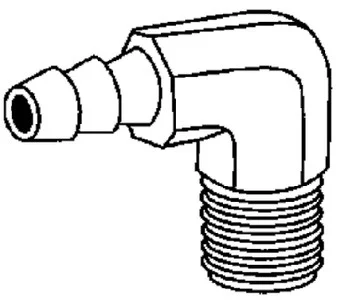 Brass Fittings - Hose Barb Elbow 3/8 X 1/4 - 32041
