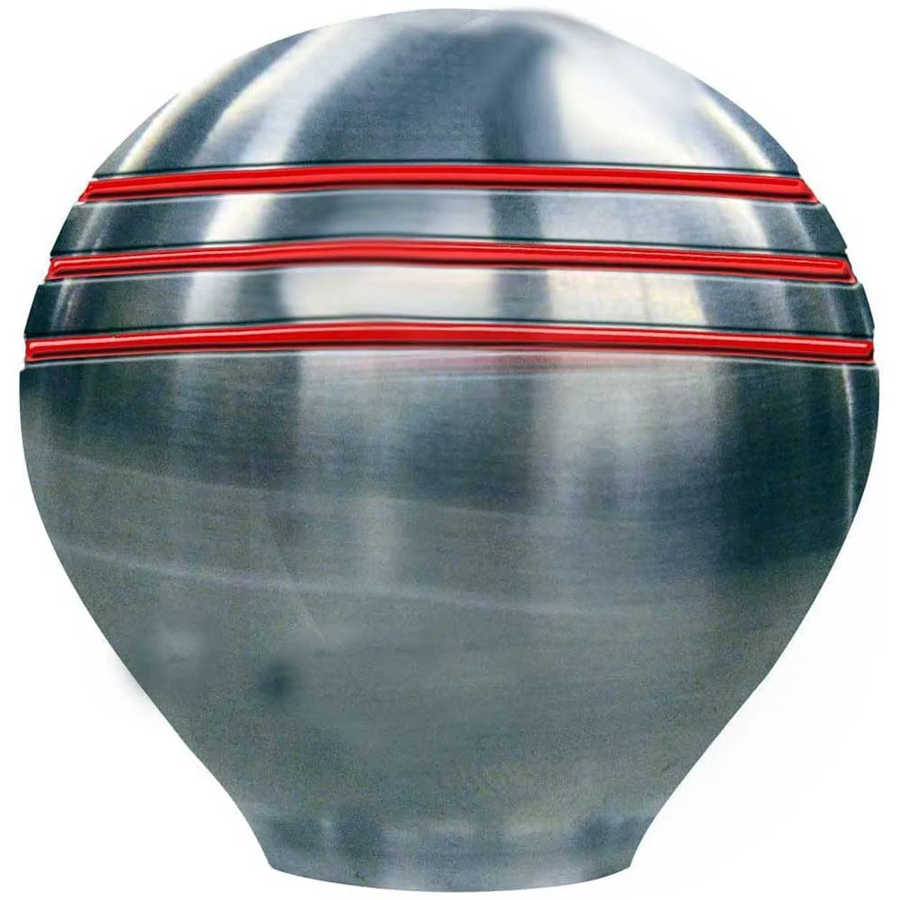 Shift Knob Stainless 316 With Ongaro Red Grooves Schmitt & Ongaro 50020