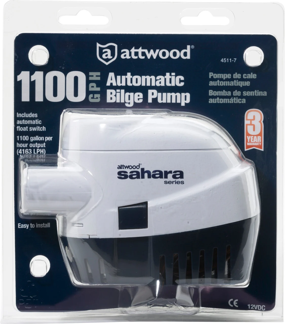 Attwood - Auto Pump 1100 Clam (4511-7)
