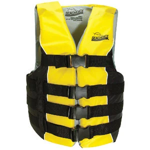 Seachoice Black/Yellow 4 Belt Vest-Lg/XL 50-86420