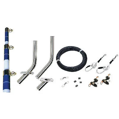 Seachoice Marine Boat Fiberglass Outrigger Kit 15' White Blue Complete 88251