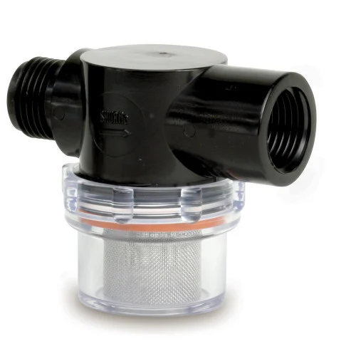 Shurflo by Pentair Twist-On Water Strainer - 1/2" Pipe Inlet - Clear Bowl 255-313