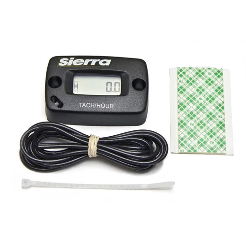 Sierra Marine Tach-Hour Small Engine Tachometer / Hourmeter with Sensor Wire for 2/4 Stroke 2 Cylinders, 5' 56969P