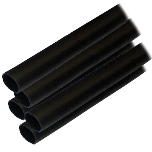 Ancor Adhesive Lined Heat Shrink Tubing (ALT) - 1/2" x 6" - 5-Pack - Black 305106